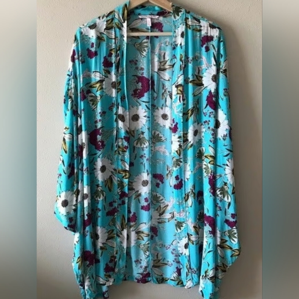 Victoria's Secret Blue and White Cardigan Sweater